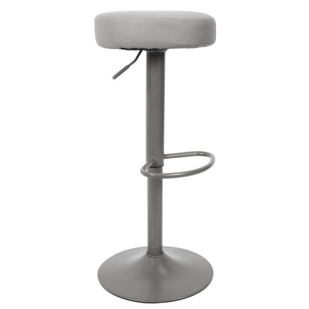 Lot de 2 Tabourets Réglables Simili Gris - SMILEN