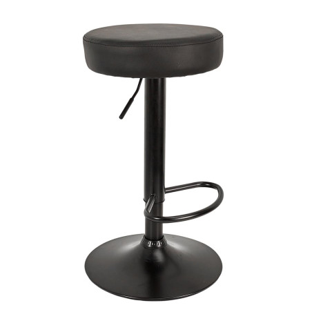 Lot de 2 Tabourets Réglables Simili Noir - SMILEN