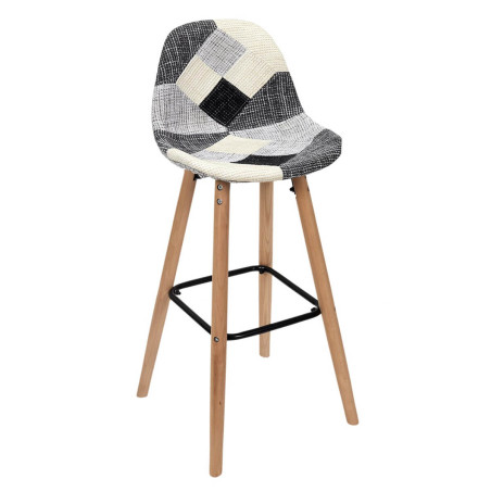 Lot de 2 Tabourets Scandinaves Noirs et Blancs - MOZART
