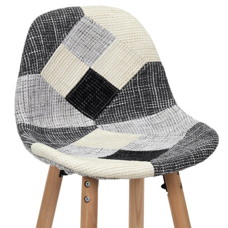 Lot de 2 Tabourets Scandinaves Noirs et Blancs - MOZART