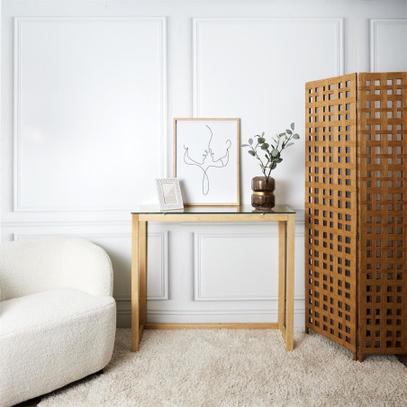Console rectangulaire plateau verre - VARENI