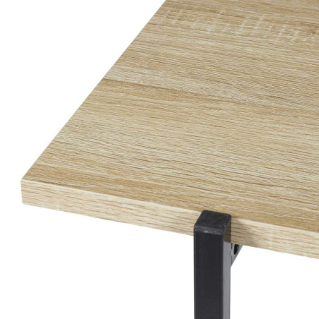Console simple plateau métal et aspect bois - DARON