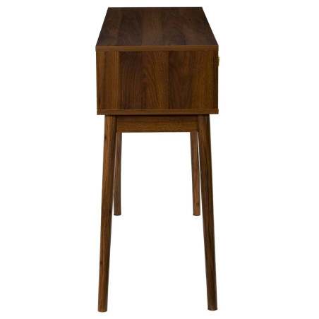 Console 2 tiroirs bois et MDF pieds en pin teinté chêne foncé - COTELE