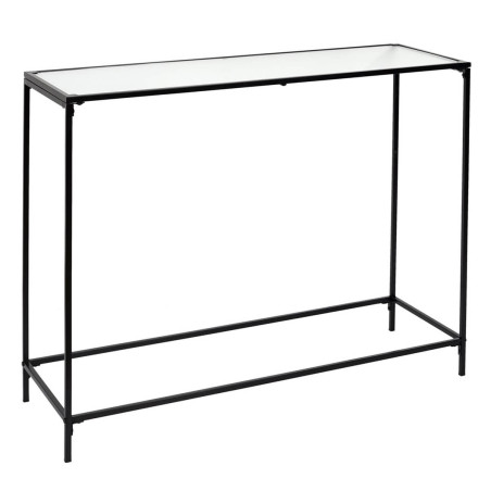 Console noire plateau en verre texturé - GLARO