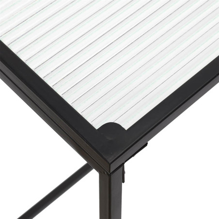 Console noire plateau en verre texturé - GLARO