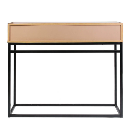 Console 2 tiroirs aspect bois et pieds métal - ARION