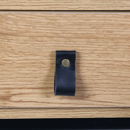 Console 2 tiroirs aspect bois et pieds métal - ARION