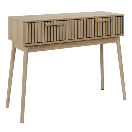 Console 2 Tiroirs Effet Bois avec Tasseaux - PAJEN