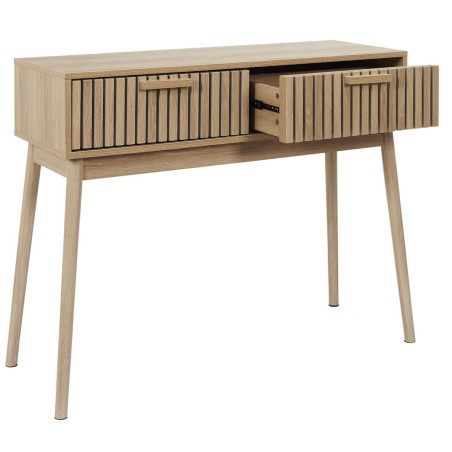 Console 2 Tiroirs Effet Bois avec Tasseaux - PAJEN
