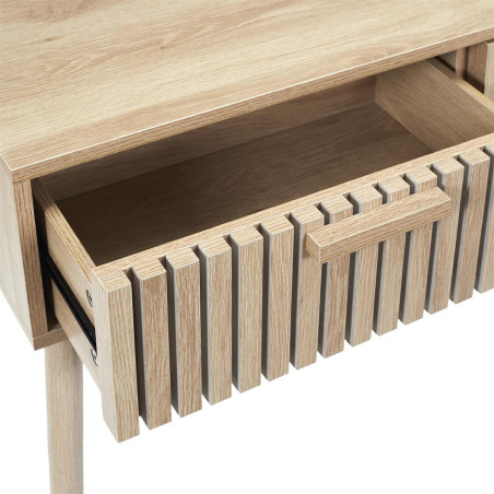 Console 2 Tiroirs Effet Bois avec Tasseaux - PAJEN