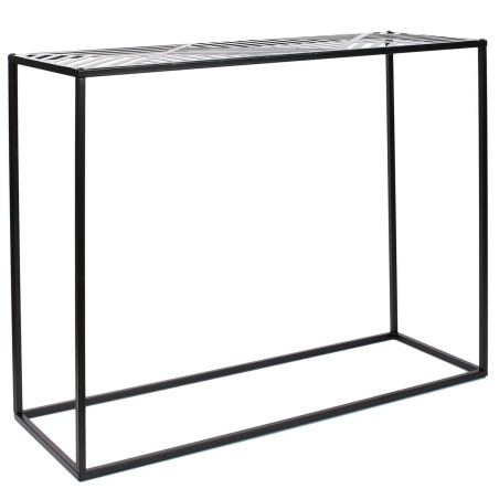Console en métal noir à plateau motifs géométriques - VANIE