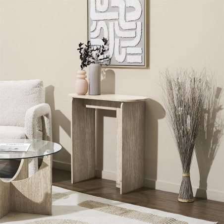 Console en MDF aspect travertin - TRIVAN