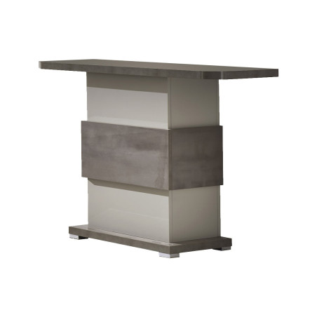 Console 110 cm gris acier métallisé et gris perle mat - AUXIA