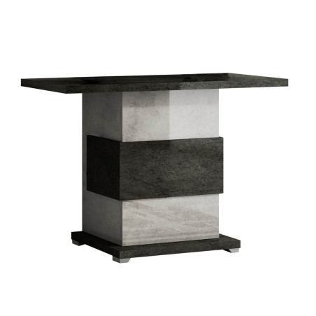 Console 110 cm 1 pied central gris aspect pierre - HOFIO