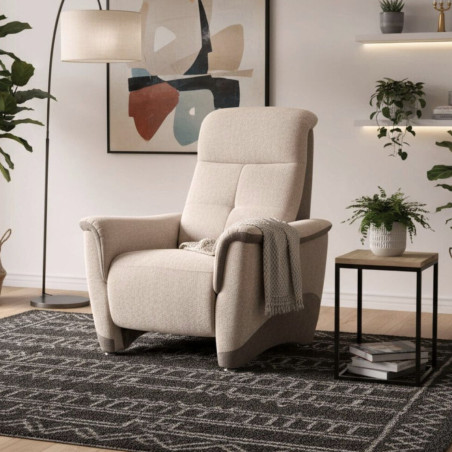 Fauteuil fixe tissu maillé ultra doux bicolore beige - AUSTRALOR