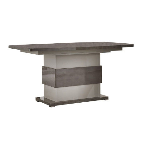 Table allongeable 160-200cm gris métallisé et gris mat pied central - AUXIA