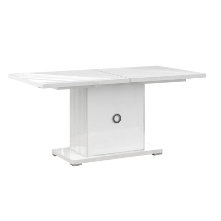 Table repas allongeable 160-200cm laquée blanche - MARYSE