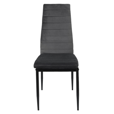 Chaise matelassée en velours gris foncé - SIRIO