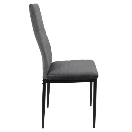 Chaise matelassée en velours gris foncé - SIRIO