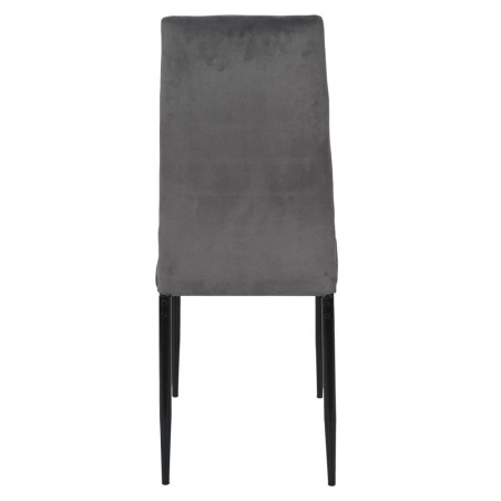 Chaise matelassée en velours gris foncé - SIRIO