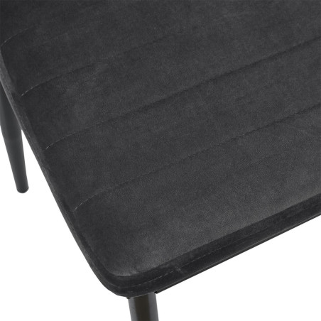 Chaise matelassée en velours gris foncé - SIRIO