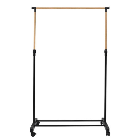 Portant hauteur ajustable sur roulettes noir et effet bois