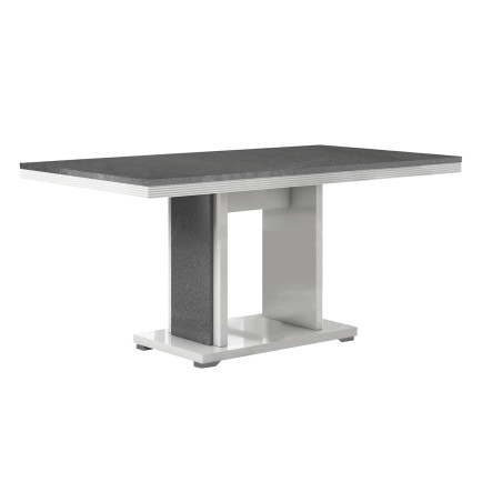Table repas 160 cm effet pierre, pied central ouvert - MARYSE