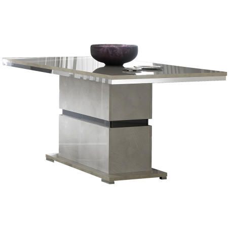 Table rectangulaire avec pied central, finition béton laqué gris - BRAVO