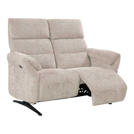Canapé 2 places relax électrique tissu maillé beige - LAM