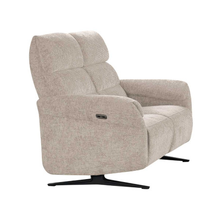 Canapé 2 places relax électrique tissu maillé beige - LAM