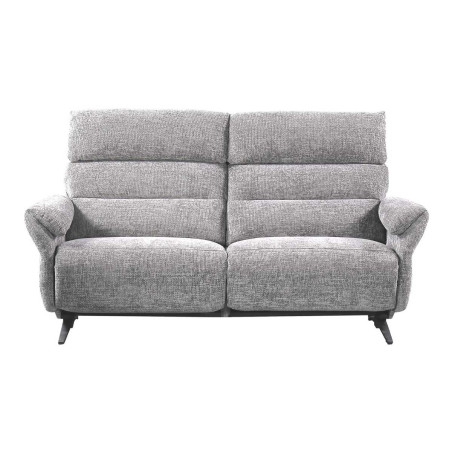 Canapé 3 places relax électrique tissu velours gris - LAM