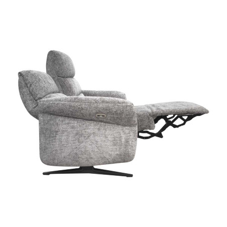 Canapé 3 places relax électrique tissu velours gris - LAM