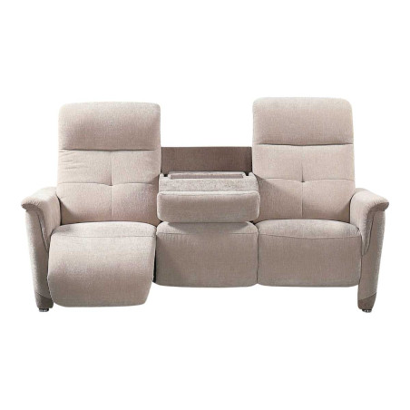 Canapé 3 places relax électrique bicolore beige et tablette - AUSTRALOR