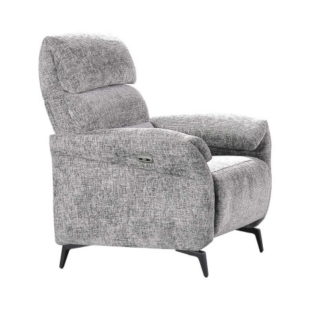 Fauteuil relax électrique tissu maillé ultra doux gris - LAM