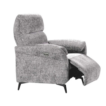 Fauteuil relax électrique tissu maillé ultra doux gris - LAM