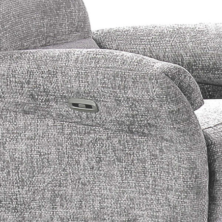 Fauteuil relax électrique tissu maillé ultra doux gris - LAM