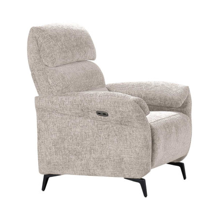 Fauteuil relax électrique tissu maillé ultra doux beige - LAM