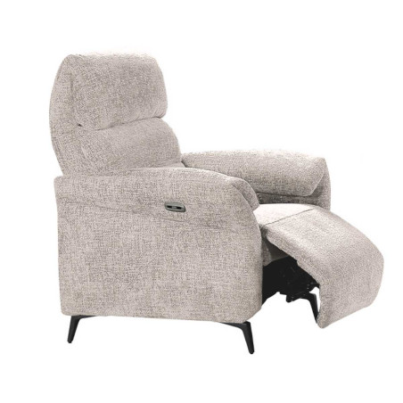 Fauteuil relax électrique tissu maillé ultra doux beige - LAM