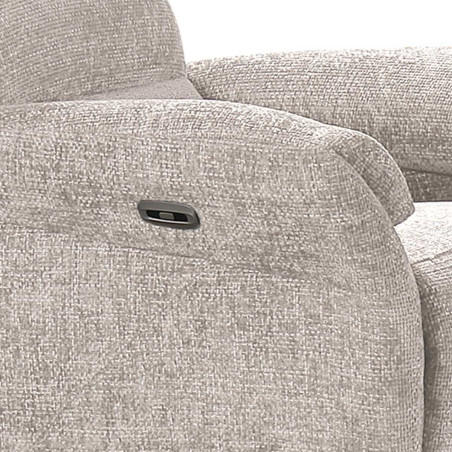 Fauteuil relax électrique tissu maillé ultra doux beige - LAM