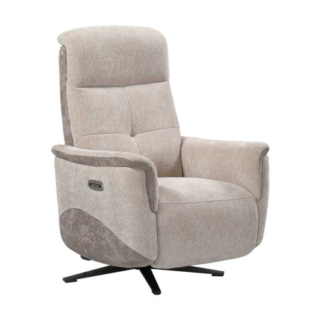 Fauteuil relax électrique pivotant tissu maillé beige - AUSTRALOR