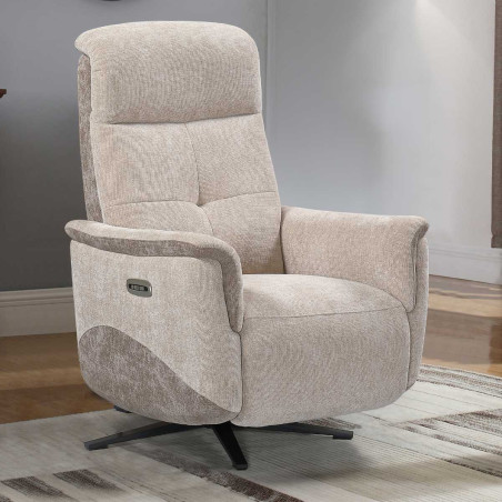 Fauteuil relax électrique pivotant tissu maillé beige - AUSTRALOR