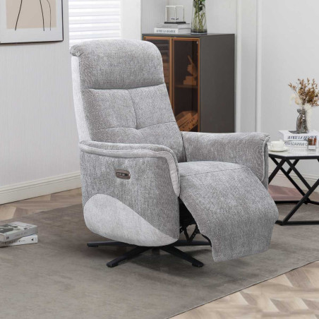 Fauteuil relax électrique pivotant tissu maillé gris - AUSTRALOR