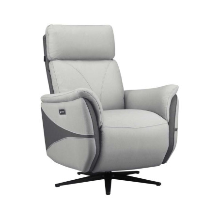 Fauteuil relax électrique pivotant gris bicolore - SYMPHONOR
