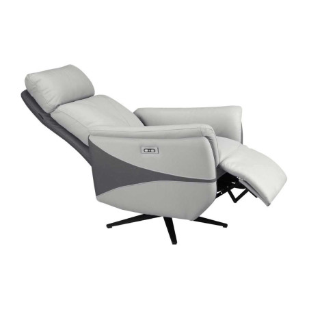 Fauteuil relax électrique pivotant gris bicolore - SYMPHONOR