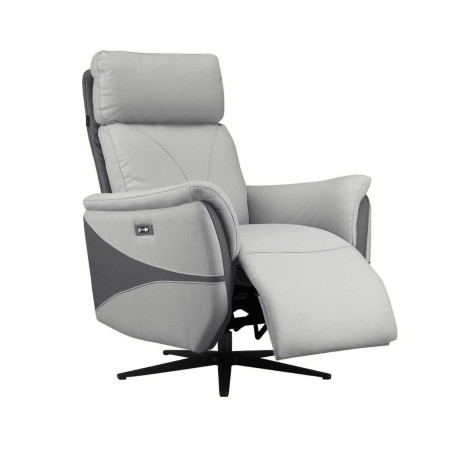 Fauteuil relax électrique pivotant gris bicolore - SYMPHONOR