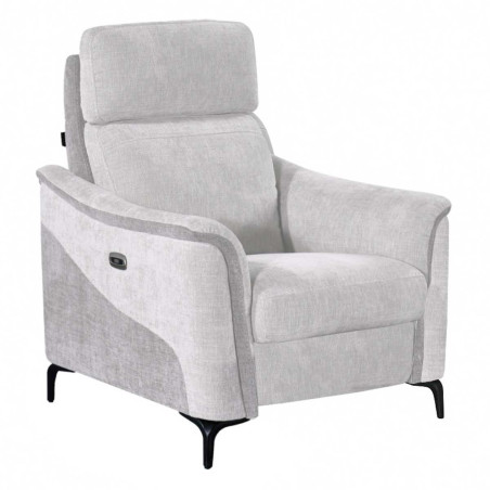 Fauteuil relax électrique tissu maillé ultra doux gris - SOLLYSOR