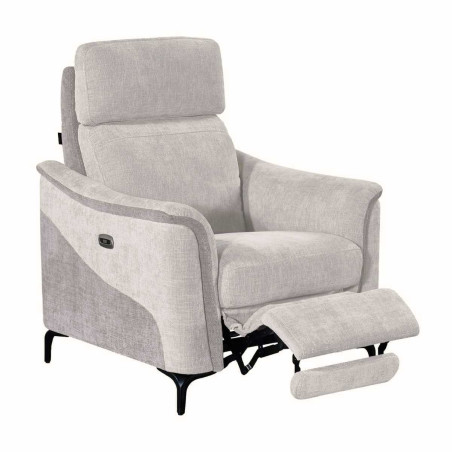 Fauteuil relax électrique tissu maillé ultra doux gris - SOLLYSOR