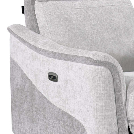 Fauteuil relax électrique tissu maillé ultra doux gris - SOLLYSOR