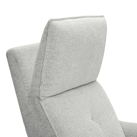Fauteuil relax électrique pivotant bi-moteur tissu gris galet - PLYMOR