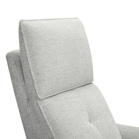 Fauteuil relax électrique pivotant bi-moteur tissu gris galet - PLYMOR